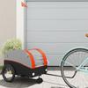 VidaXL Bicycle Trailer Black and Orange 30 Kg Iron 94138