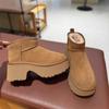 Cotton-padded Shoes Thickened Snow Boots Female Thick-soled Cow Suede Thickened Plus Casual Comfortable Fashion Warm Cotton Shoes A Stirrups