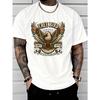 Free Bird Eagle Graphic Tee Men'S Casual Cotton T-Shirt with Slight Stretch Crew Neck All-Season Short Sleeve Print Top