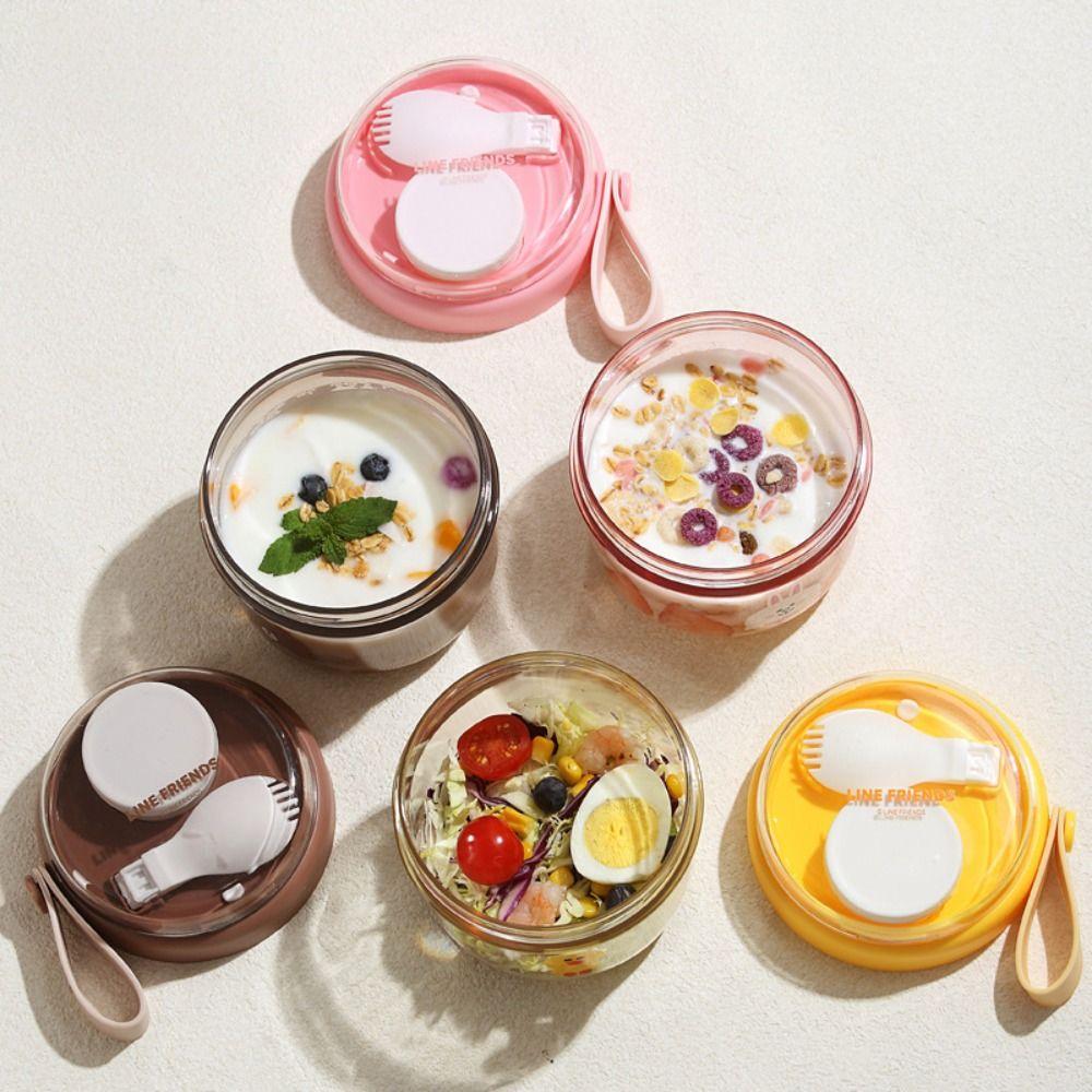 650ml Breakfast Cups Seal Oats Container Portable Salad Cup  for Oatmeal Cereal Nut Yogurt