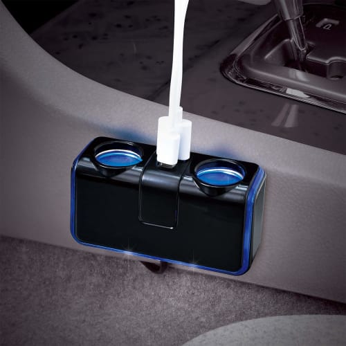 SEIWA Cigar Socket Expansion Distributor Illuminated Socket Cord TYPE-C Black F297