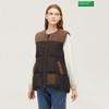 Benetton Color Block Long Duck Down Vest Jumper Bapdg7361 Bk