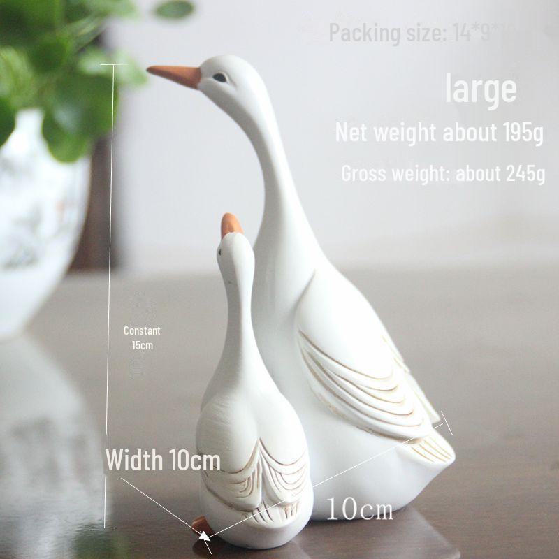 Mother and Child Duck Garden Resin Ornament for Courtyard Decoration