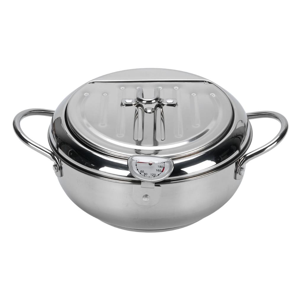 304 Stainless Steel Deep Fryer Pot Temperature Control Multifunctional Oil Saving Thickened with