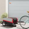 VidaXL Bicycle Trailer, Transport Cart with Safety Flag, Bicycle Stroller with Wheels and Hitch, 94069