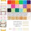 3600Pcs/Set Clay Bead Bracelet Making Kit Clay Beads Set with Accessories DIY Jewelry Crafts Friendship Bracelets Maker for Girls Kids Ages 6+