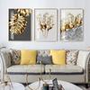 Nordic Golden Abstract Leaf Flower Poster Canvas Painting Print Cuadros Art Wall Decoration Mural Modern Home Living Room Decor No Frame