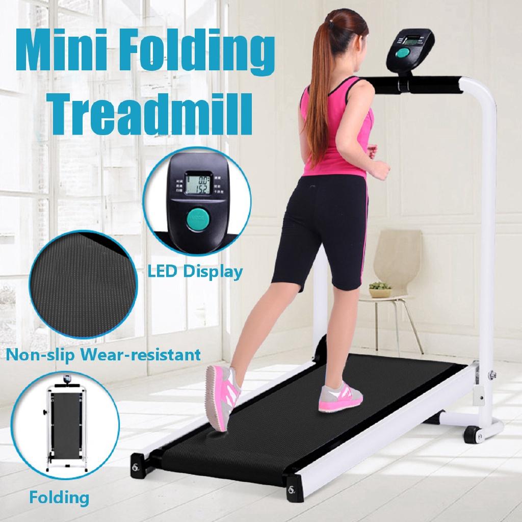 Mini Foldable Treadmill LED Display Jog Space Walk Machine No Floor Space Easy To Move Aerobic Sport Fitness Equipment Yc-p007