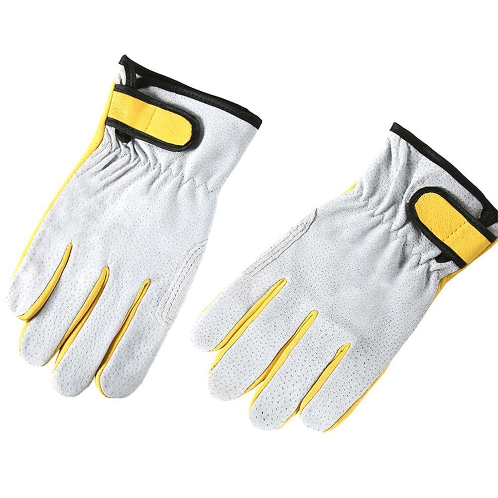 Grey Yellow Welding Gloves Heat-Resistant Work Gloves Tool Anti-cutting Glove Workplace
