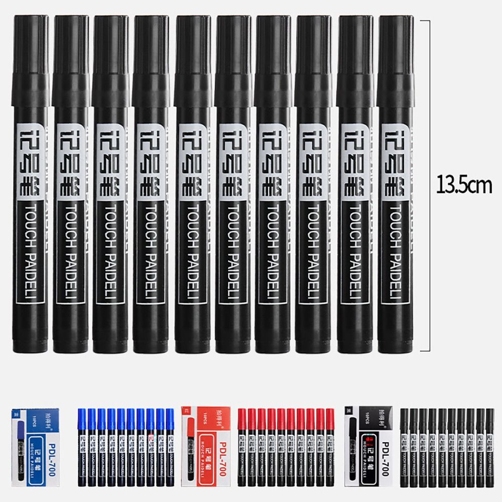 Red Blue Black Ink Waterproof Marker Pen 1.5mm Crude Nib Line Marking Pen Marker Pens  Student