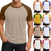 Men's Round Neck Contrast Color Raglan Short Sleeve Top T-shirt