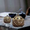 Retro Copper Small Lotus Hollow Out Incense Stick Burner Brass Incense Holder