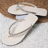 2025 Soft-bottomed Cool Slippers 2024 Summer New Korean Version Bright Diamond Flip-flops Flat-bottomed Large-size Beach Slippers