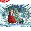 Santa Claus DIY 5D Diamond Painting Full Round Resin Scenery Diamond Embroidery Cross Stitch Kits Christmas Gift