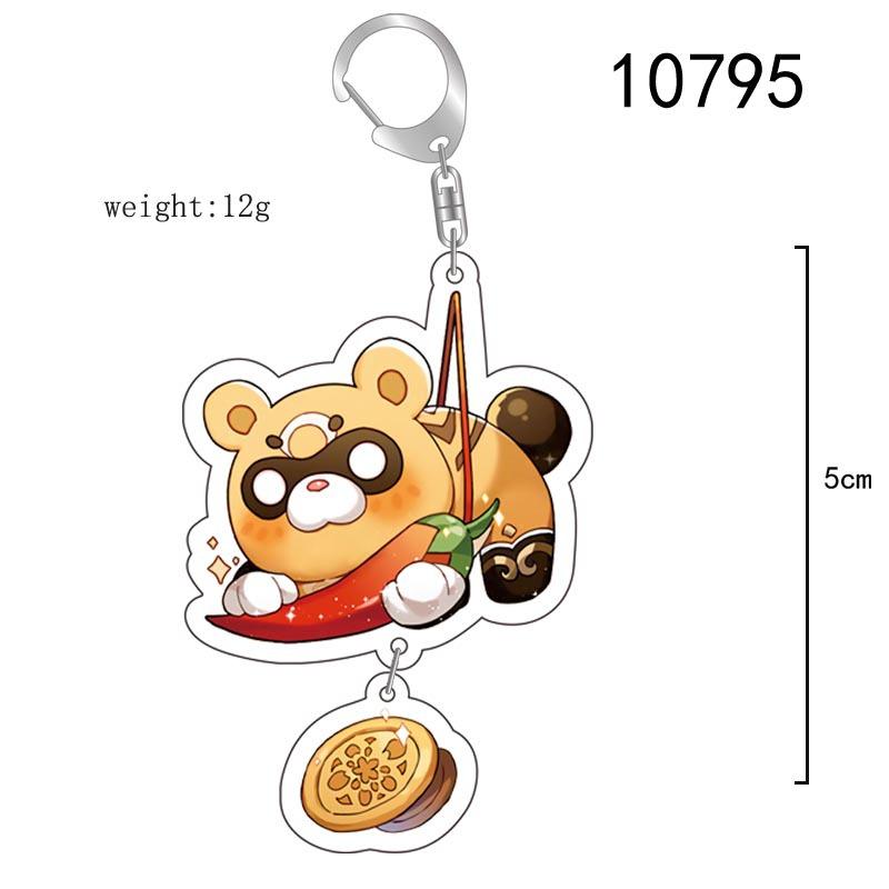 Cute Genshin Impact Acrylic Keychain Yoimiya Kazuha Kamisato Ayaka Rosaria Figures Pendant Keyring Ornament