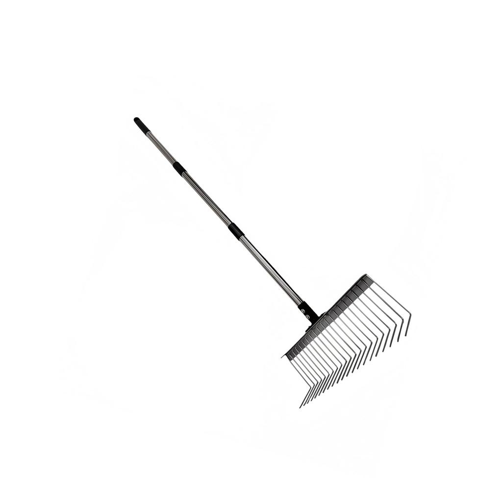 Sturdy Steel Rake With Ergonomic Handle For Efficient Lawn Yard Debris Cleaning And Pet Waste Removal Cleaning Tool