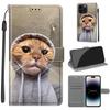 A Cat In a Hoodie PU Leather Wallet Flip Photo Frame Book Case for iPhone Samsung Huawei Honor Xiaomi Redmi Oppo Sony Motorola Nokia Google