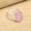 Glorious Pink Chalcedony Gemstone Handmade Jewelry 925 Sterling Silver Ring Gift For Women