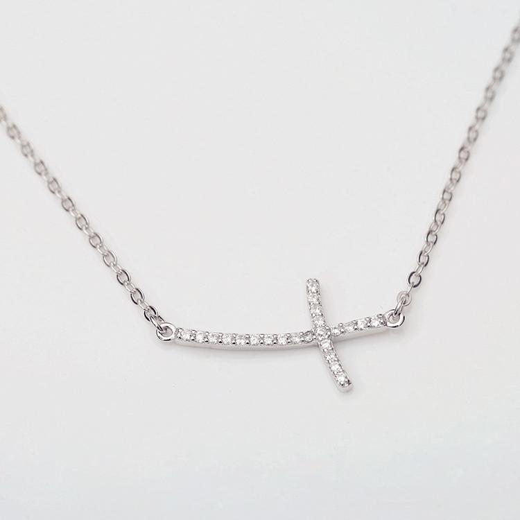 925 Sterling Silver Cross Zircon Necklaces & Pendants for Women Fashion Lady Festival Gift Sterling-silver-jewelry