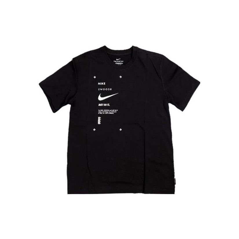Nike Minimalist Letter Logo Print Casual Round Neck T-Shirt Men Tops Black DX5817-010