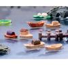 Set of 8 Traditional Chinese Boats Decorative Ornaments Resins Miniature Jiangnan Boats Model for Home and Office Decors