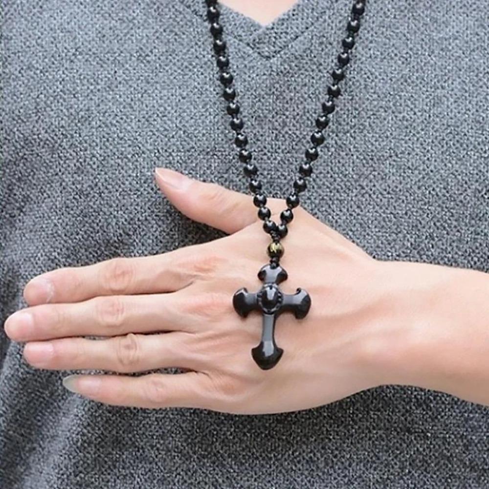 Classic Religious Style Cross Amulet Jewelry Pendant Beaded Necklace New Fashion Pendant  Christian