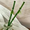 2024 Chinese Style Green Plastic Bamboo Leaf Hair Stick For Women Girls Vintage Acrylic Chopstick Hairpin Hair Accessories