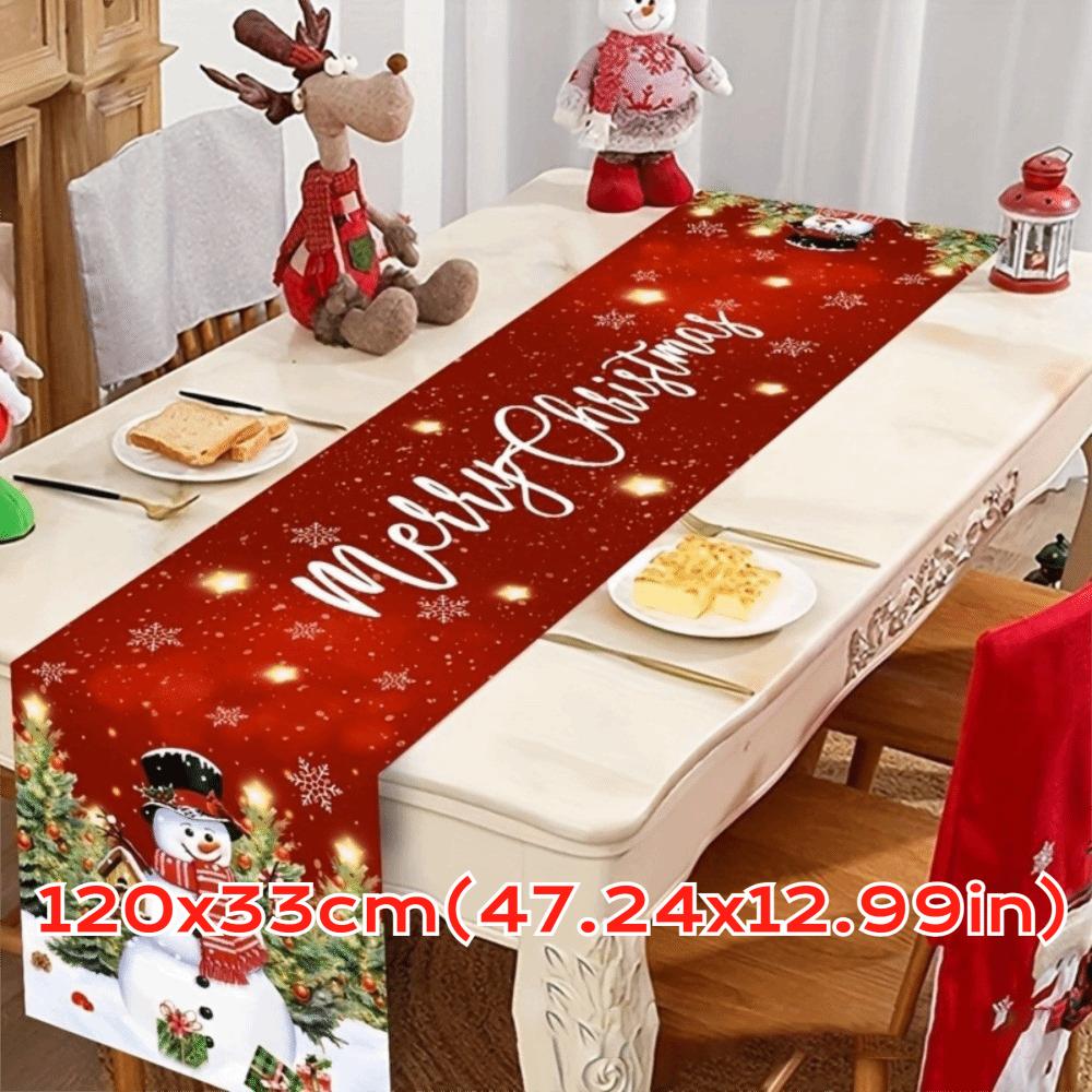 New Year Xmas Table Flag Cover Santa Claus Christmas Tablecloth  Christmas Party