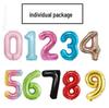 32-inch White Slim American Digit Birthday Balloon - Aluminum Film