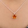 Citrine Gemstone 925 Sterling Silver Jewelry Women Pendant 0.58" Gift For Bridal CZP-15-9