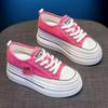Chunky Pink Canvas Casual Shoes Thick Sole Breathable Comfortable Sneakers Spring Summer Female Fashion Increasing Height Shoes