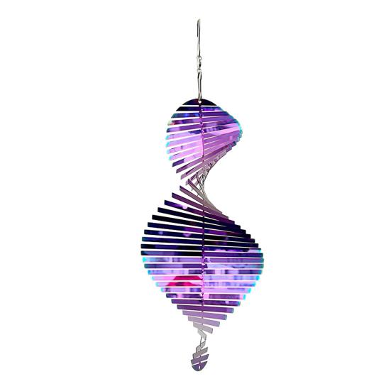 Spiral Wind Spinner Decoration Weather-proof Indoor Outdoor Window Garden Yard Porch Metal 3D Wind Chime Hanging Ornament Pendant