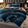 Winter Milk Fleece Supper Ultra-thick Bedding Set Queen King Size Warm Duvet Cover Set Warmth Comforter Quilt Cover Bedsheet Set
