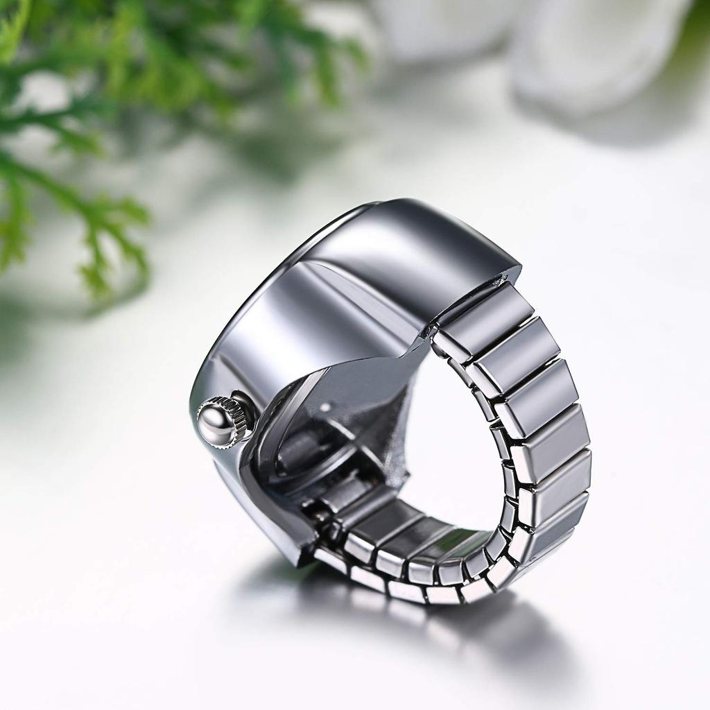 JEWELRYWE Watch Ring Stainless Steel Link Popular Waterproof Analog Quartz Business Casual Fashion Accessory Birthday Christmas Present
