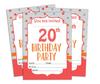Darling Souvenir White Birthday Invitation Card Printable Elegant Fill or Write In Blank Party Invites 28 Pcs 5 X 7