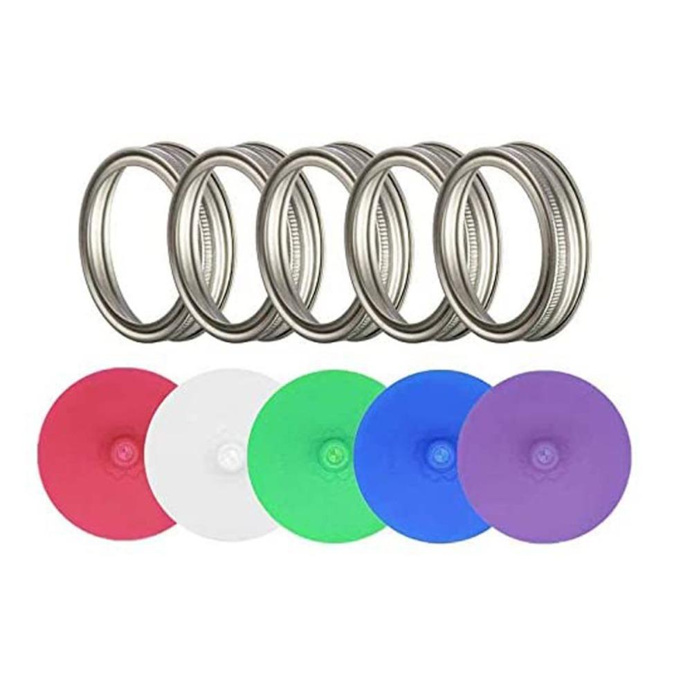 5pcs 70/86MM Silicone Fermenting Lid Sealed Wide Mouth Jar Cover Mason Jar Lid  Coffee Bean