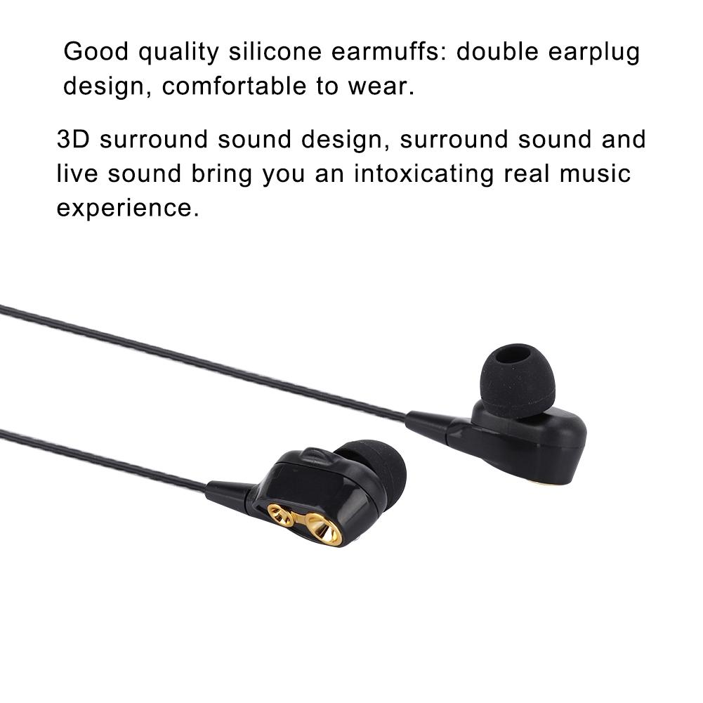 3.5mm Wired Earphones Stereo Headphones Comfortable Wearing In Ear Gaming Earbuds(Black)