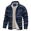 Men's Flannel Shirt with Warm Fleece Lining, Long Sleeve Plaid Shirt, Casual Button Down Shirt with Chest Pockets