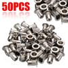 50pcs M6 Rivet Nuts M6 Female Thread 304 Stainless Steel Flat Head Rivet Nut Rivnut Insert Nutsert for Auto Elevators Railway