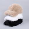 Winter Faux Fur Baseball Cap for Men and Women - Warm Plush Hat, Casual Outdoor Wear, New Shiny Plush Style for Autumn and Winter