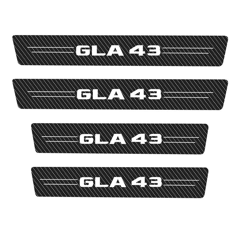 Four Carbon Fiber Scratch Protection Stickers for Car Doorsill Are Applicable To Mercedes Benz W124 W203 W204 ML Auto