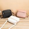 Simple and Fashionable Women's Bags Classic Embroidered Rhombus Small Square Bag Front Zipper Design Crossbody Shoulder Bag