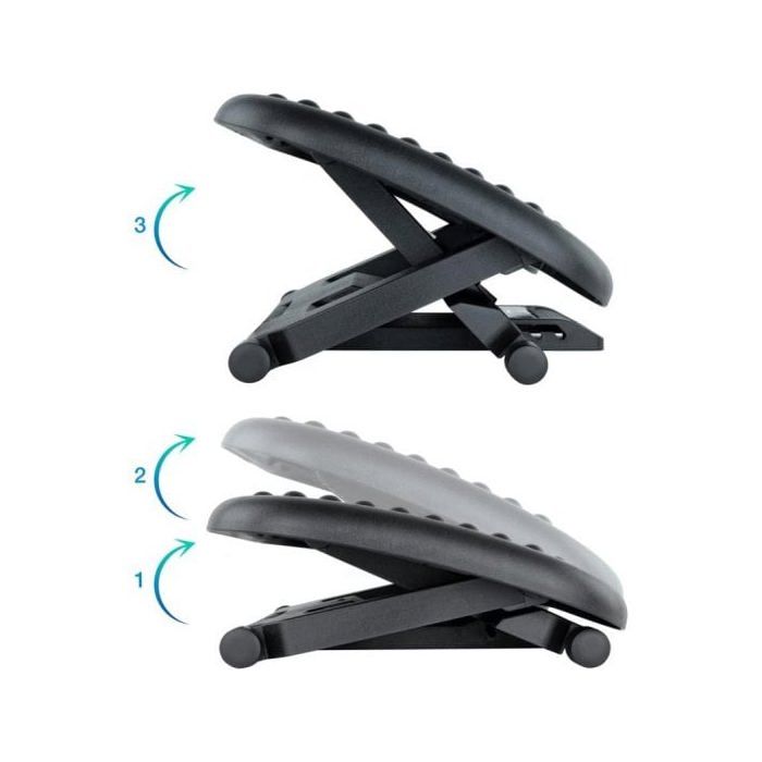 Footrest - Tooq - Adjustable - Height and Tilt - Black - Contemporary Office