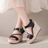 New Wedge Heel Women's Sandals Fashionable Platform Muffin Heel High Heel Straw Woven Daily Sandals