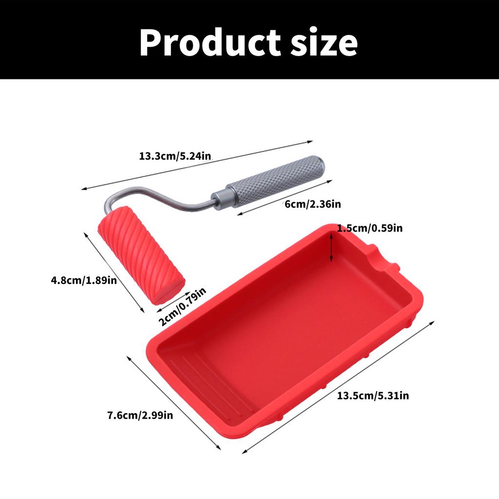 Upgrades Silicone Paint Roller with Brush Set with Tray Wall Painting Tool Completes Home Painting for House Improvement
