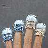 1 Pair Doll Shoes Mini Lace-Up Canvas Sneakers for 17cm Dolls Fingerboard Mini Finger Shoes Toy Accessory Realistic Design Creative Gift