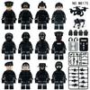 12pcs Military Series Black Special Police Vanguard Soldier Building Blocks Children's Toys