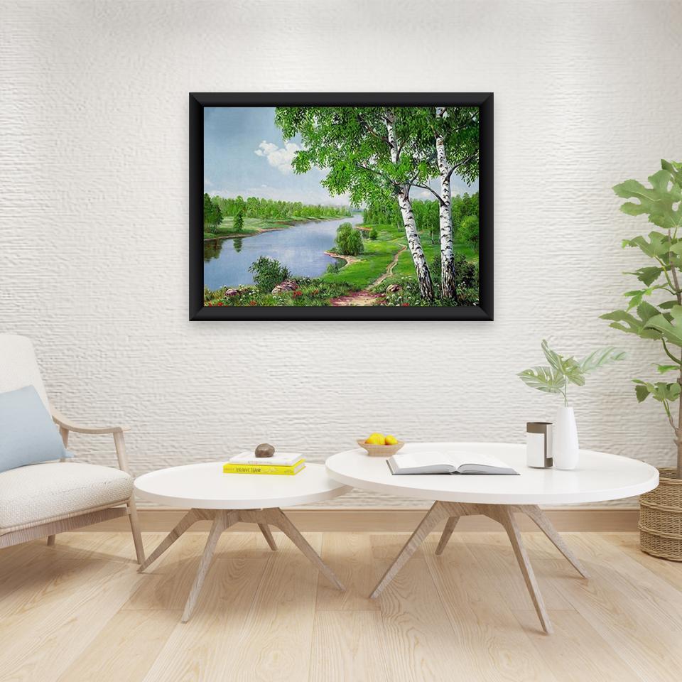 DIY Landscape 5D Diamond Painting Full Round Drill Scenic Diamond Embroidery Cross Stitch Mosaic Kits Resin Wall Art Home Decor