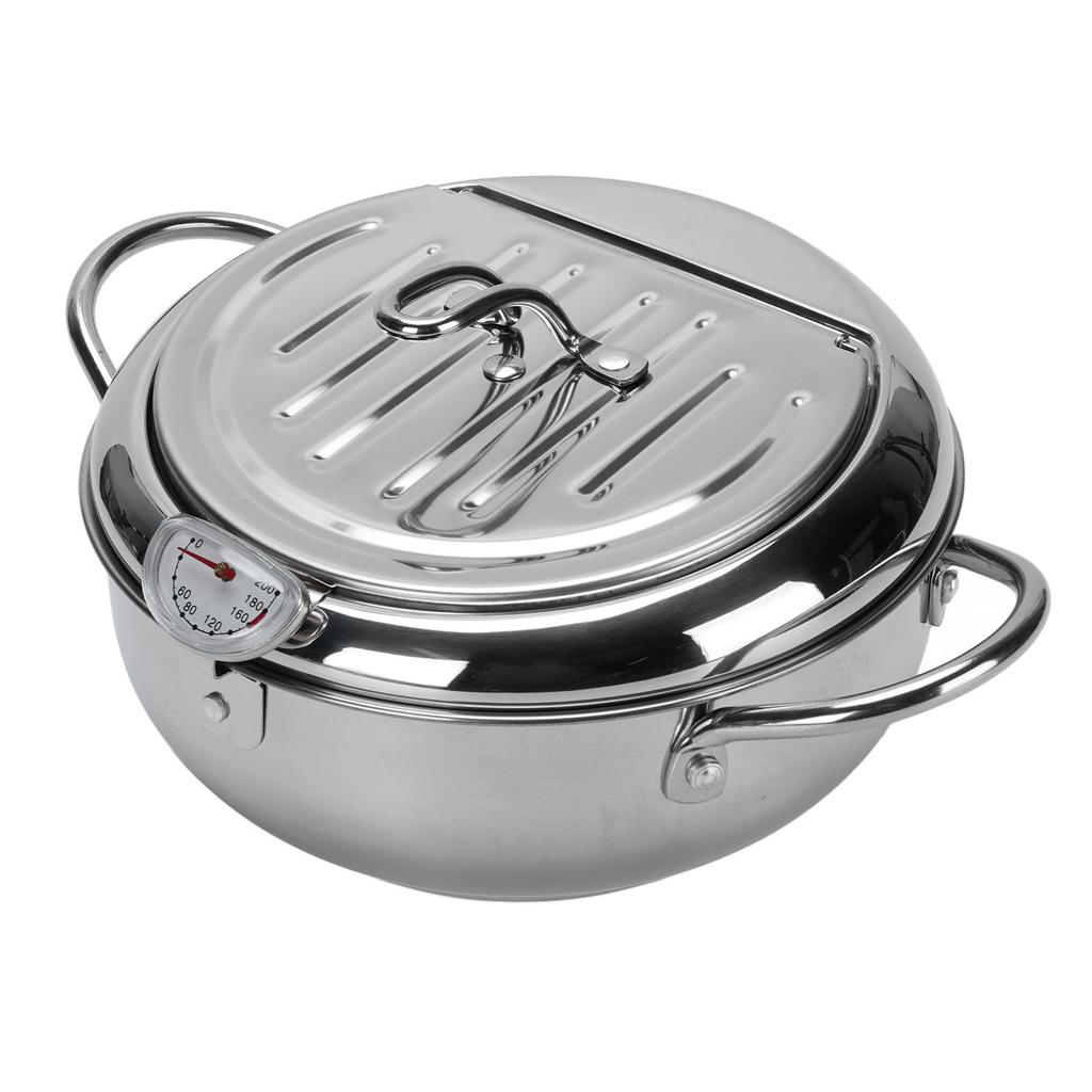 304 Stainless Steel Deep Fryer Pot Temperature Control Multifunctional Oil Saving Thickened with