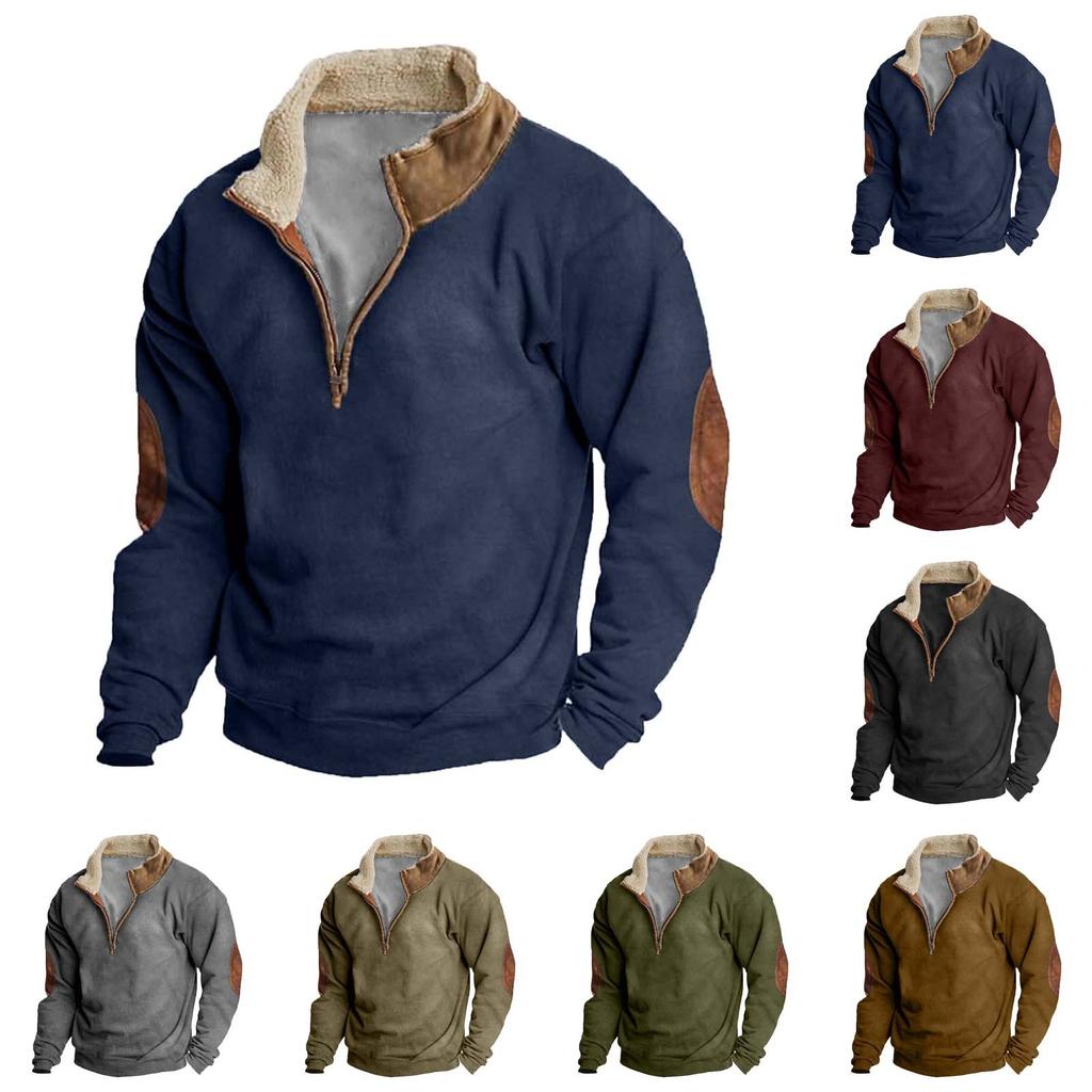 Spring And  Men's Standing Collar Sweatshirt Is Outdoor Casual Sweaters Tops